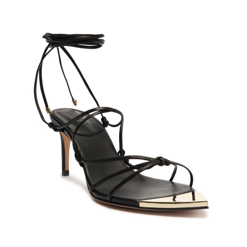 Schutz Hana Mid Nappa δερματινα Sandal μαυρα | spRQejR