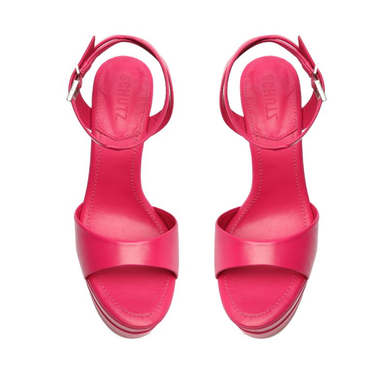 Schutz Kaila flatforms Nappa δερματινα Sandal ροζ | FdxpSTZ