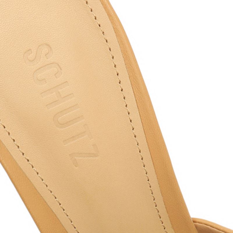 Schutz Kate Nappa δερματινα Sandal ανοιχτο Μπεζ | JxmLj81