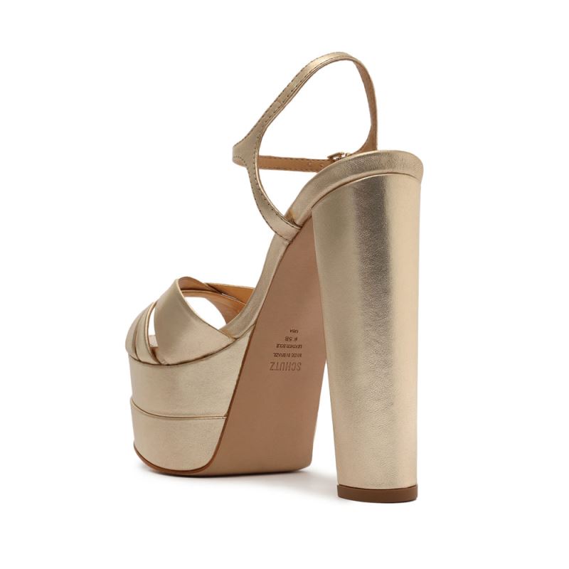 Schutz Keefa High Metallic δερματινα Sandal μεταλλικός | 5QzSvFj