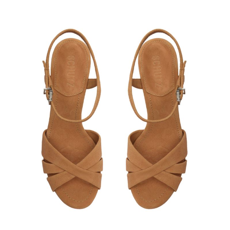 Schutz Keefa High σουετ Sandal Μπεζ | fEoXoPQ