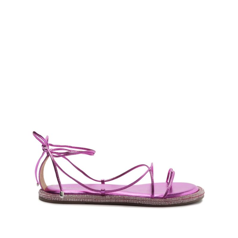 Schutz Kittie Metallic Nappa Sandal ανοιχτο μωβ | RueJJuX