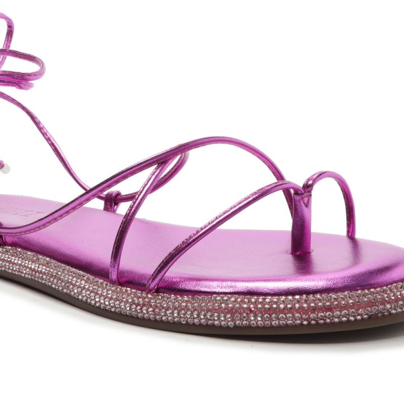 Schutz Kittie Metallic Nappa Sandal ανοιχτο μωβ | aTN7sLA