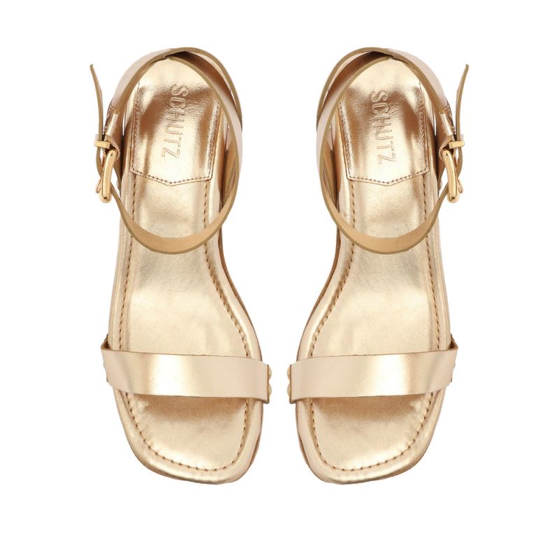 Schutz Lansy Metallic δερματινα Sandal χρυσο χρωμα | 80Zwxf7