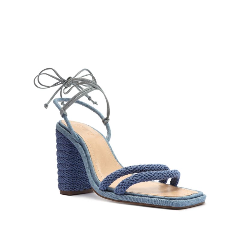 Schutz Leenah Denim Sandal μπλε | AymzgPO