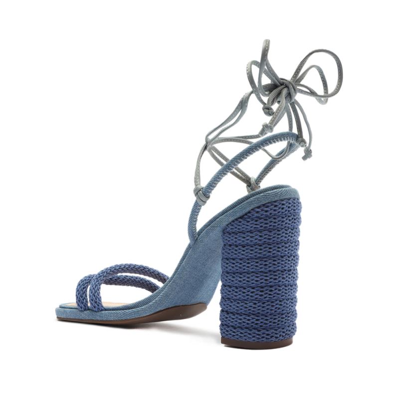 Schutz Leenah Denim Sandal μπλε | AymzgPO