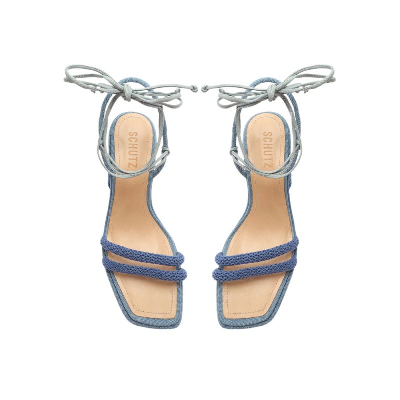 Schutz Leenah Denim Sandal μπλε | AymzgPO