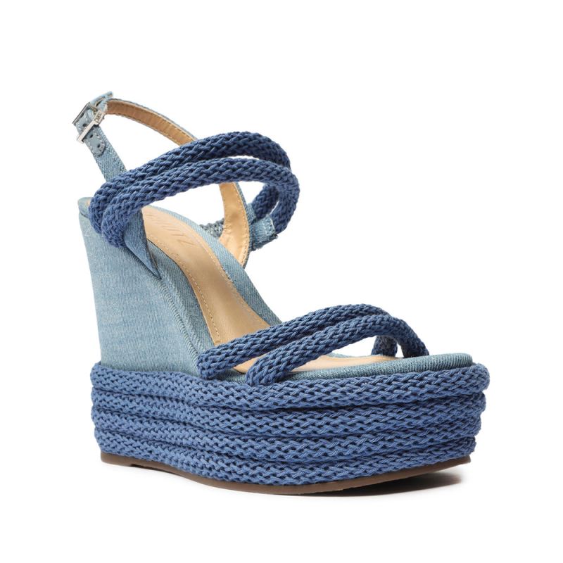 Schutz Leeneh Denim Sandal μπλε | LCIniVW