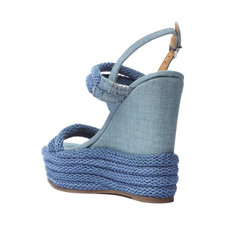 Schutz Leeneh Denim Sandal μπλε | LCIniVW