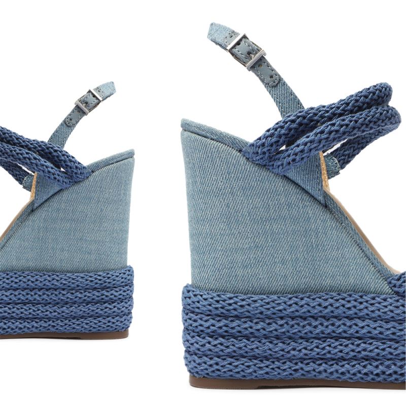 Schutz Leeneh Denim Sandal μπλε | LCIniVW