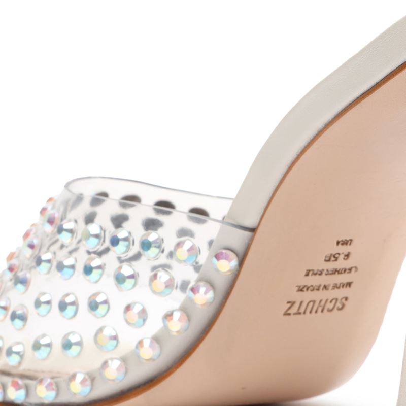 Schutz Lizah Crystal Vinyl Sandal ασπρα | 9CfLvow