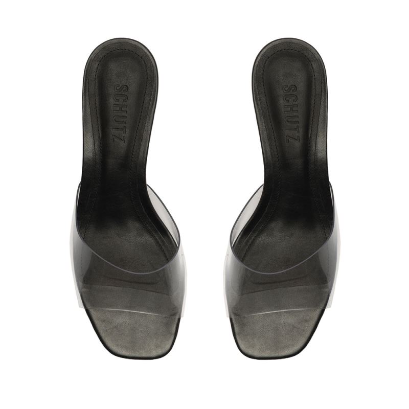 Schutz Lizah Lo Vinyl Sandal μαυρα | 0yDL34o