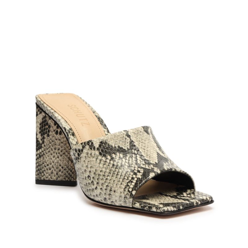 Schutz Lizah Snake-Embossed δερματινα Sandal Μπεζ Snakeskin | 3gCgIpp