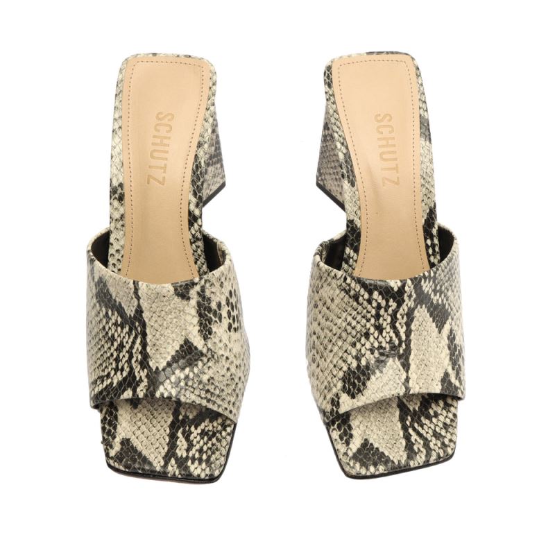 Schutz Lizah Snake-Embossed δερματινα Sandal Μπεζ Snakeskin | 3gCgIpp