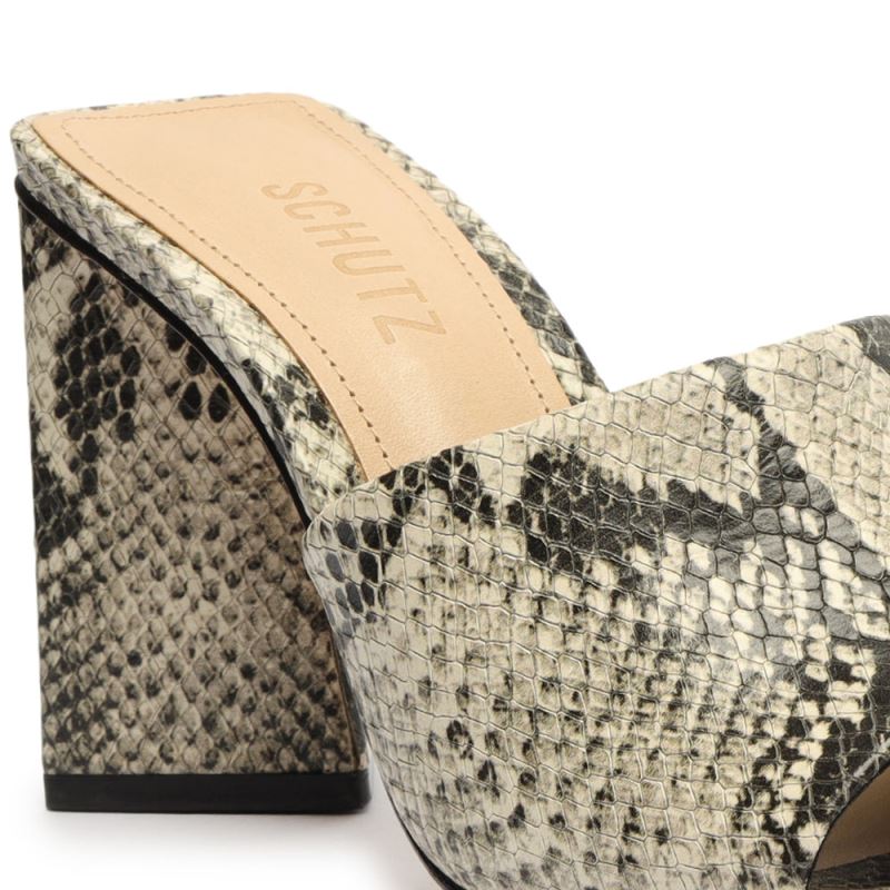 Schutz Lizah Snake-Embossed δερματινα Sandal Μπεζ Snakeskin | 3gCgIpp