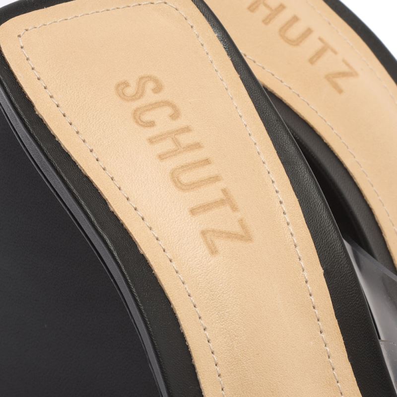 Schutz Lizah Vinyl Sandal μαυρα | Hj4DwIb