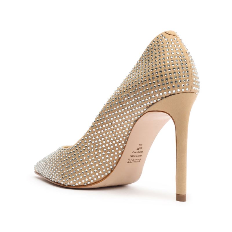 Schutz Lou Crystal Nubuck & Rhinestones Pump ανοιχτο | bljJBPl