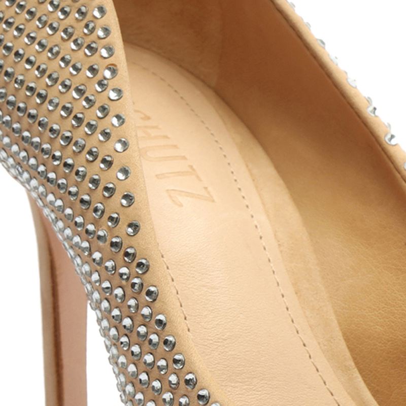 Schutz Lou Crystal Nubuck & Rhinestones Pump ανοιχτο | bljJBPl