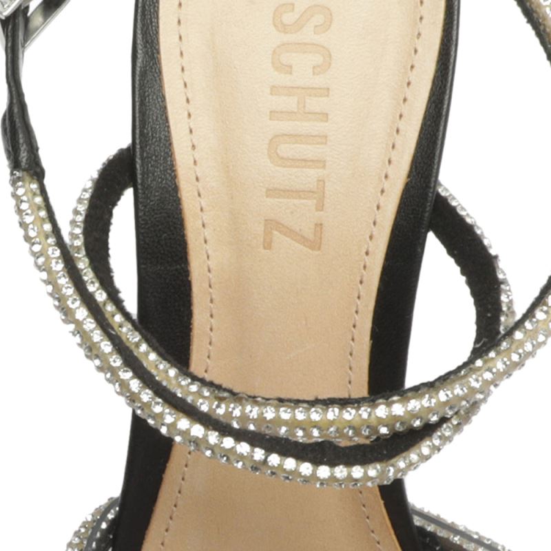 Schutz Louise Vinyl & Nappa δερματινα Sandal μαυρα | vpYegna