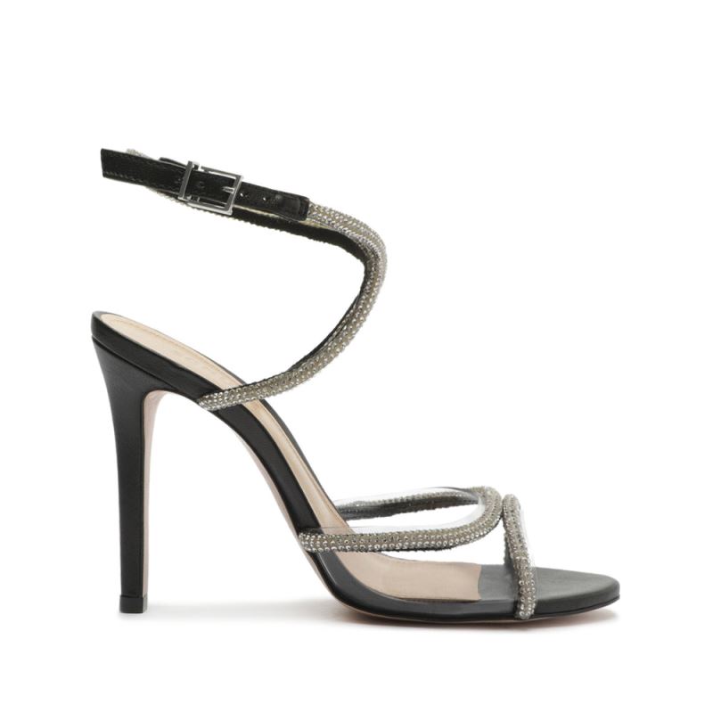 Schutz Louise Vinyl & Nappa δερματινα Sandal μαυρα | vpYegna