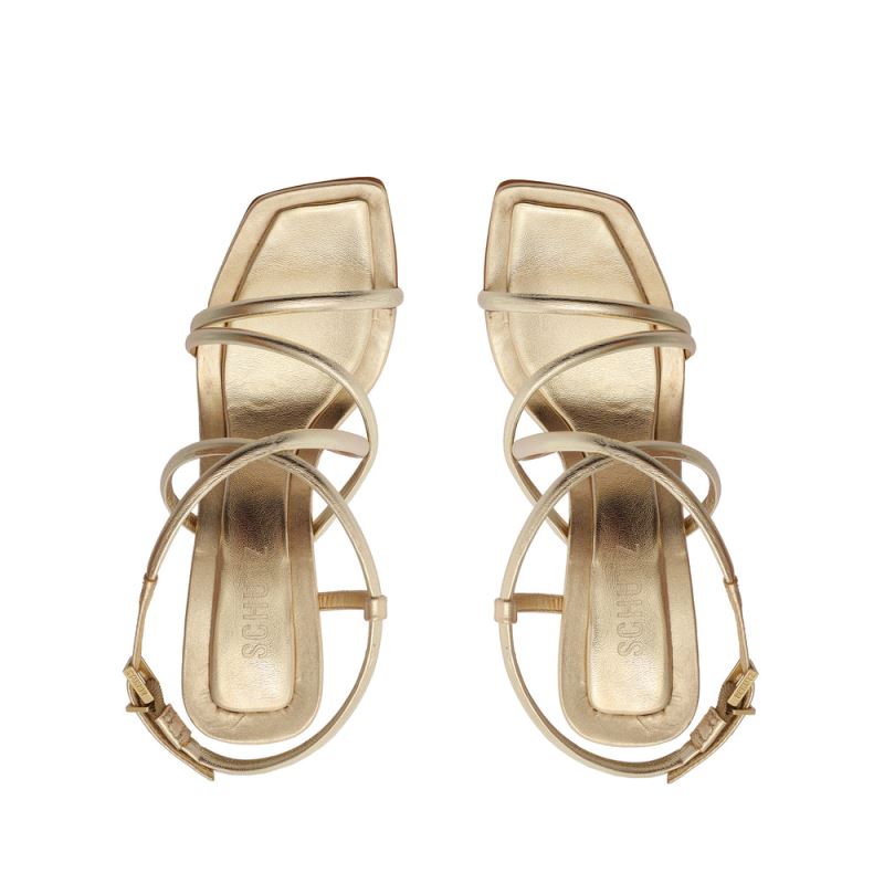 Schutz Lovi Metallic Nappa δερματινα Sandal ανοιχτο χρυσο χρωμα | mv2A2Ea