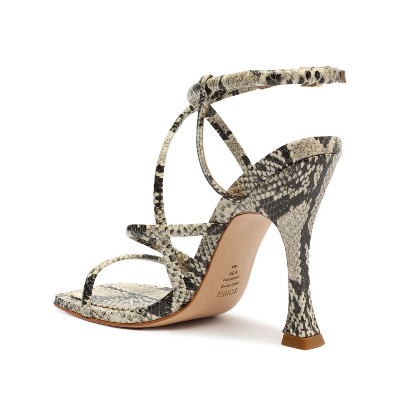 Schutz Lovi Snake-Embossed δερματινα Sandal Μπεζ Snakeskin | GaihOxp