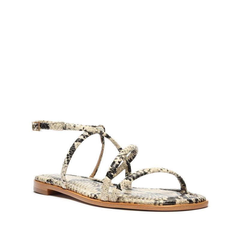 Schutz Lovi Snake-Embossed δερματινα φλατ Μπεζ Snakeskin | 9ZI5G7y