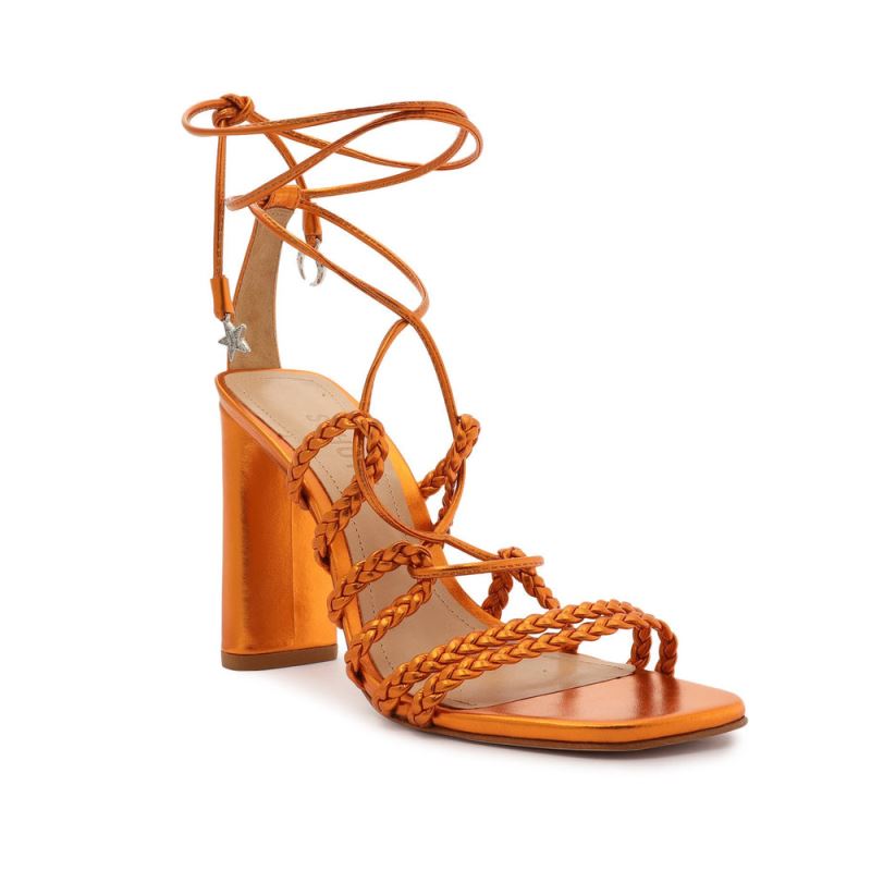 Schutz Lunah Metallic Nappa δερματινα Sandal πορτοκαλι | deXKXWl