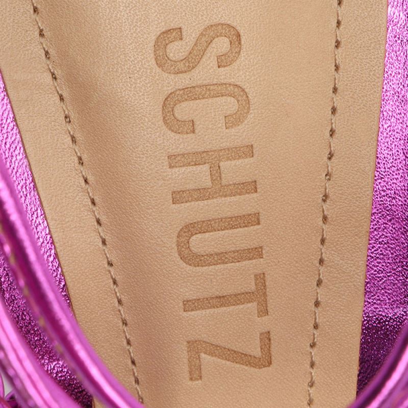 Schutz Lunah Mid Metallic δερματινα Sandal ανοιχτο μωβ | SgXYkiK