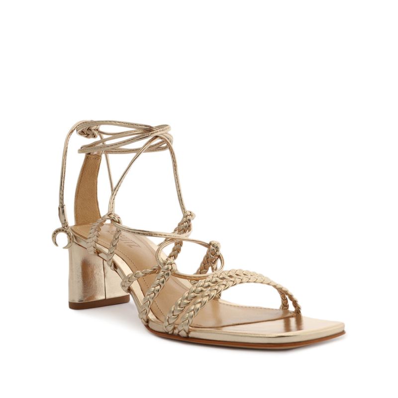 Schutz Lunah Mid Metallic δερματινα Sandal χρυσο χρωμα | UbqkdQr