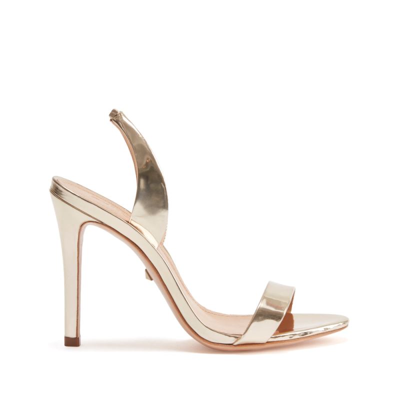 Schutz Luriane High Heel Metallic Sandal χρυσο χρωμα | U5lnTq7