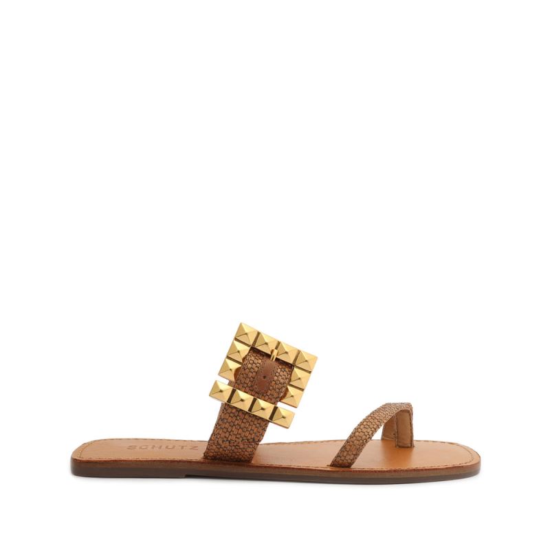 Schutz Malie Fabric Sandal καφε | 8ic0Ayw