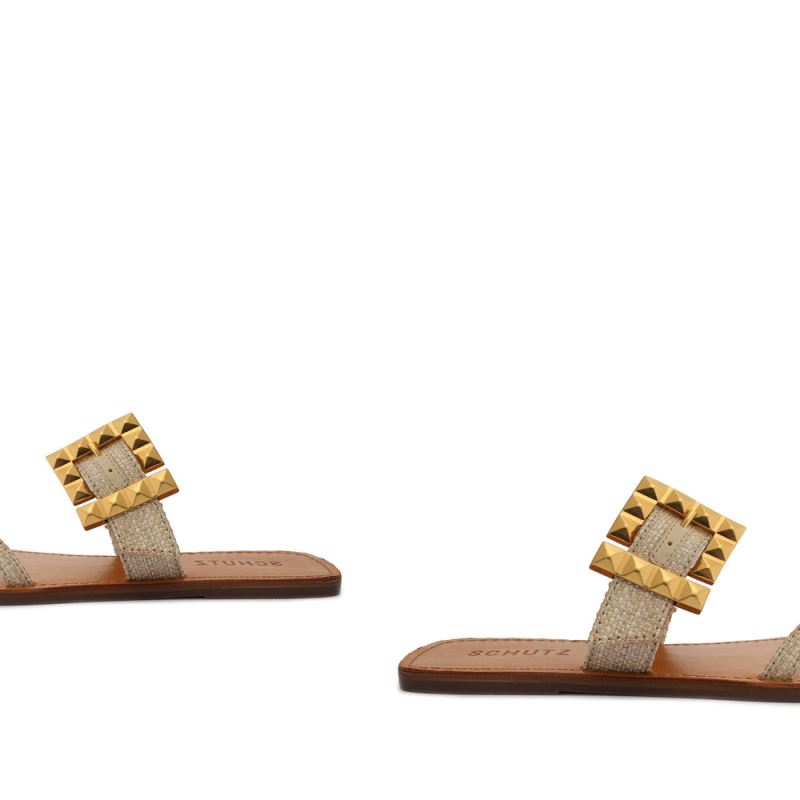 Schutz Malie Fabric Sandal καφε | Q9tZWr2