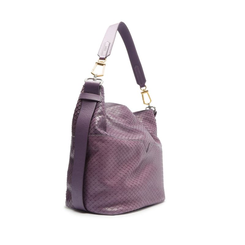 Schutz Mandy Snake-Embossed δερματινα Hobo Bag μωβ | 9Ghoi8h