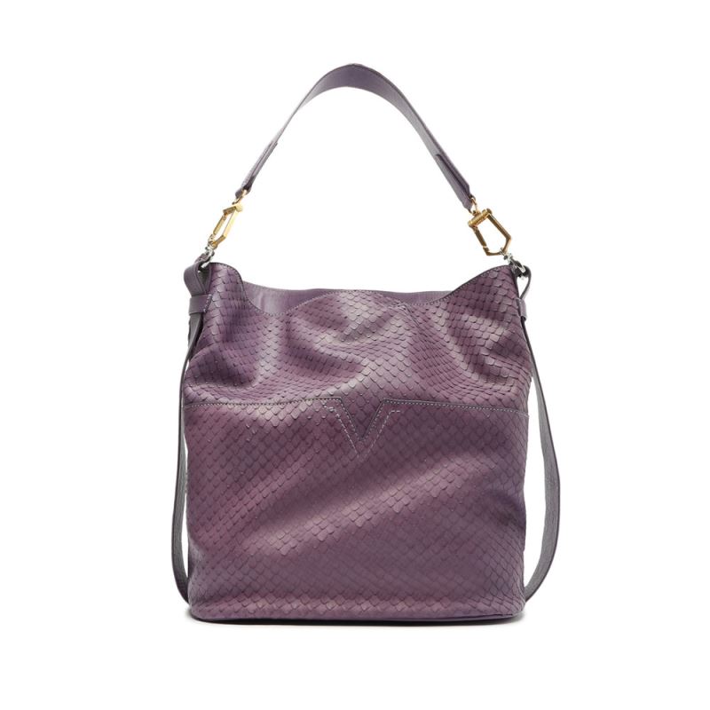 Schutz Mandy Snake-Embossed δερματινα Hobo Bag μωβ | 9Ghoi8h