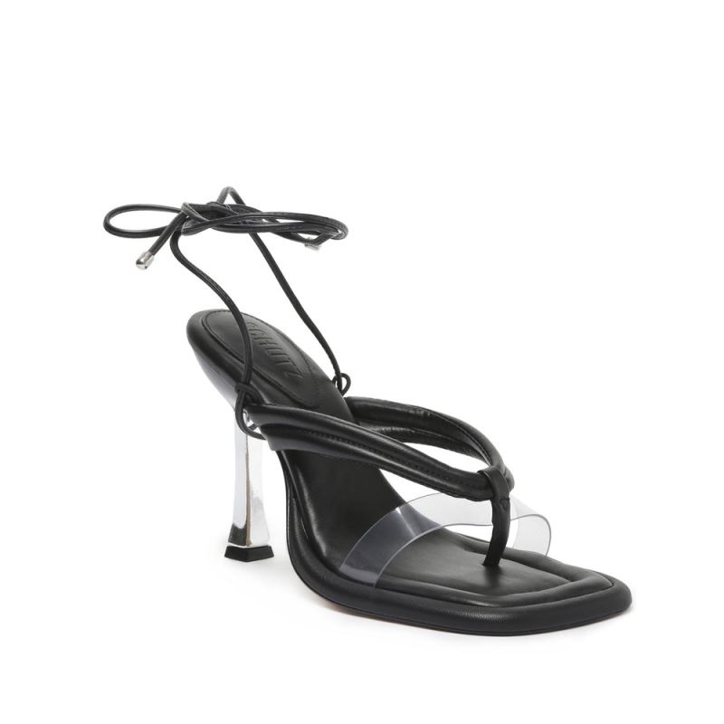 Schutz Meghan Vinyl Sandal μαυρα | BnR38Ef