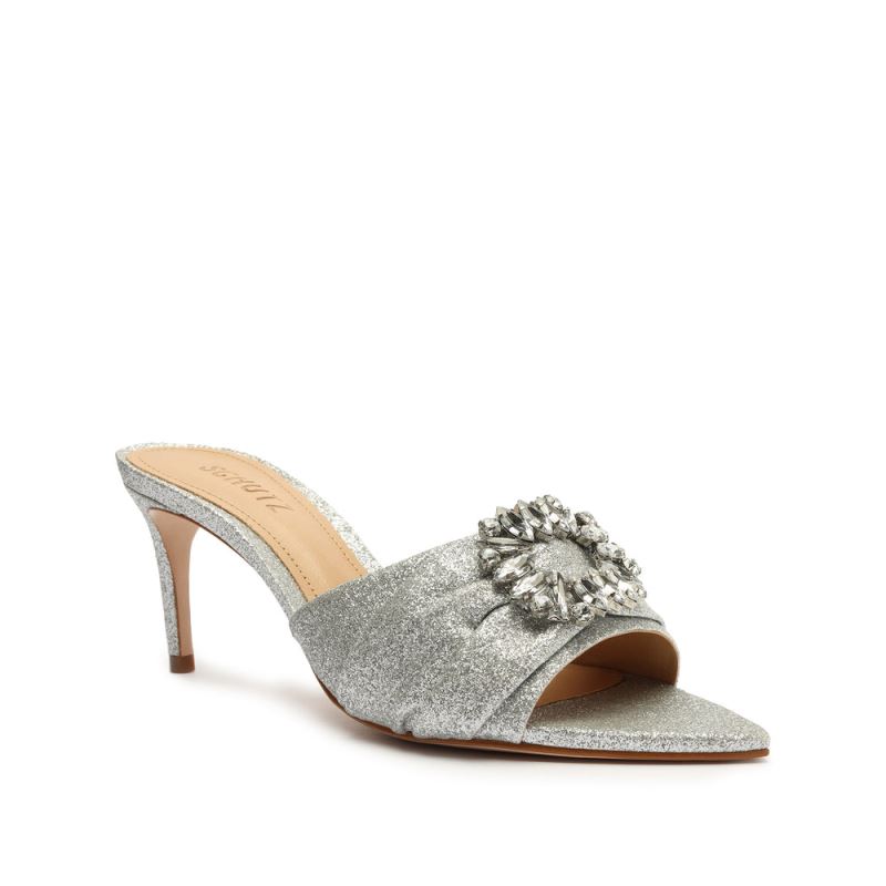 Schutz Meisho Mid Glitter Sandal ασημι | b5MOwhH