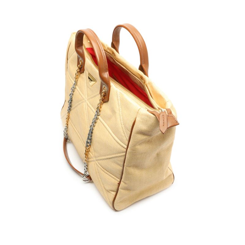 Schutz New 944 Straw Shopping Tote κρέμα | oMsHPmR