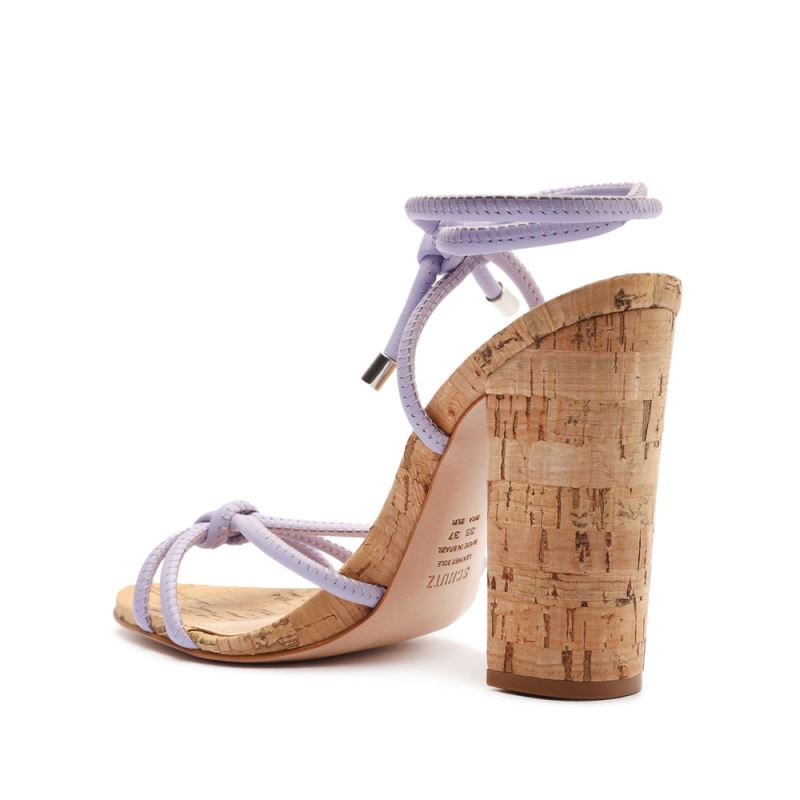 Schutz Suzy High Block δερματινα Sandal μωβ | n4UCK01