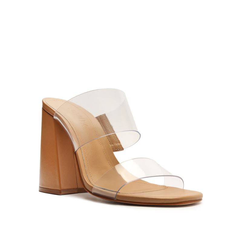 Schutz Victorie High Block Sandal Μπεζ | Iv2wEHA