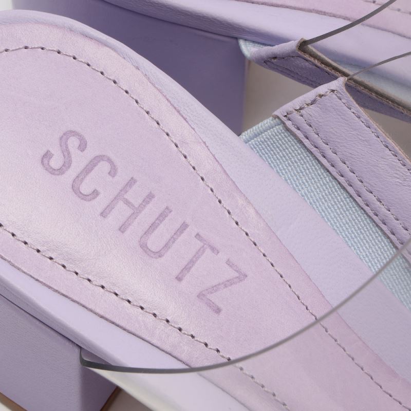 Schutz Victorie Nappa δερματινα & Vinyl Sandal μωβ | GnBlepG