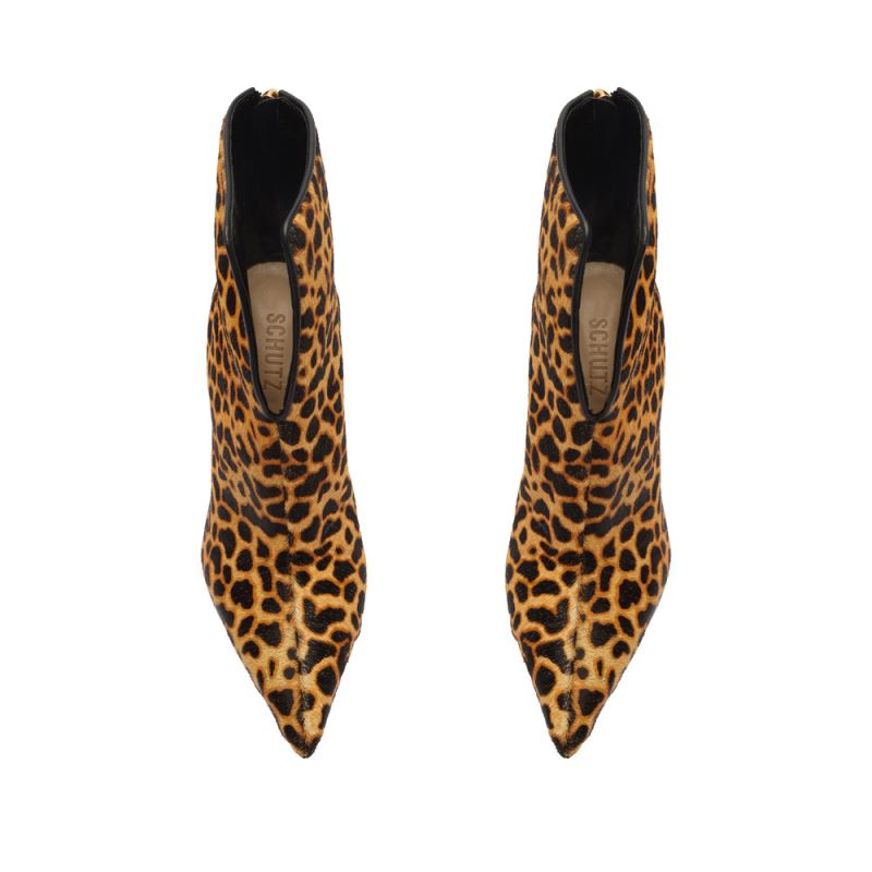 Schutz Viha Leopard-Printed δερματινα Bootie λεοπαρ | 7jczmUC