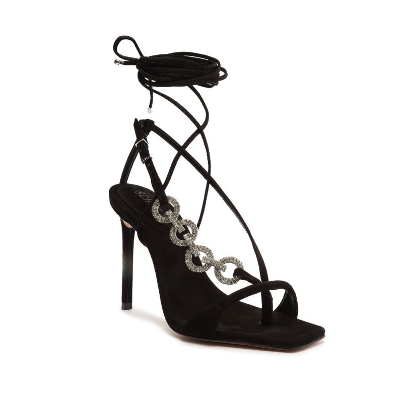 Schutz Vikki Glam Nubuck Sandal μαυρα | 3BFnJ0A