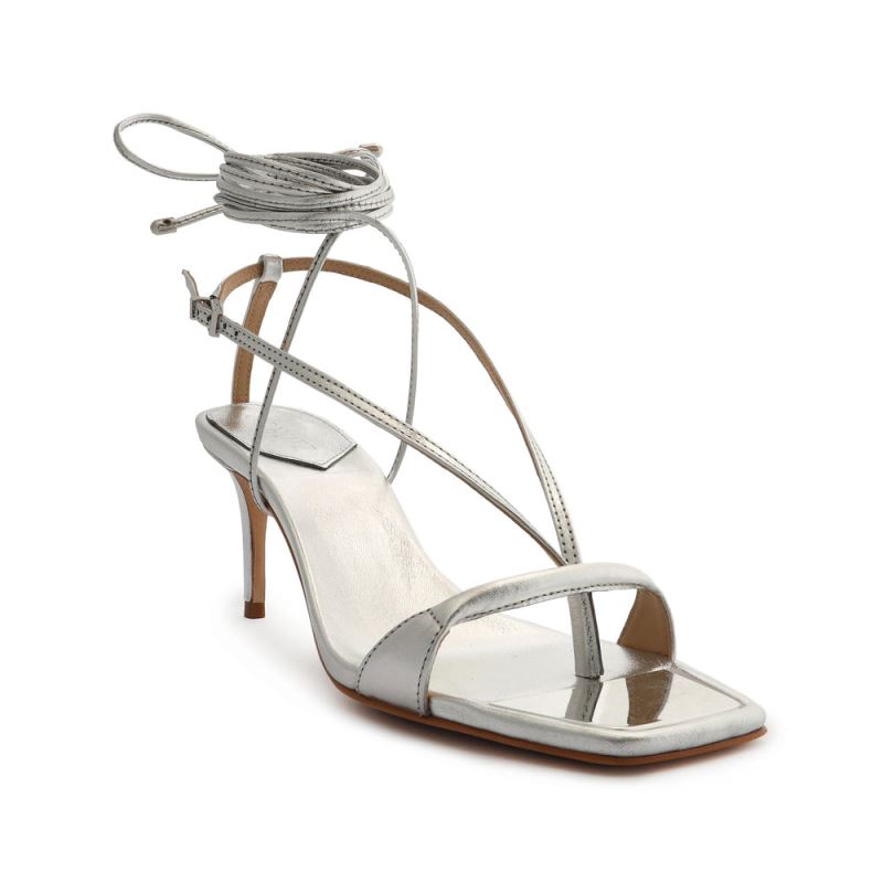 Schutz Vikki Lo Metallic δερματινα Sandal ασημι | 48VObgn