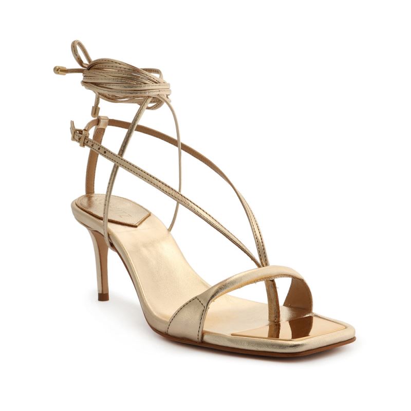 Schutz Vikki Lo Metallic δερματινα Sandal χρυσο χρωμα | 4BetoWy