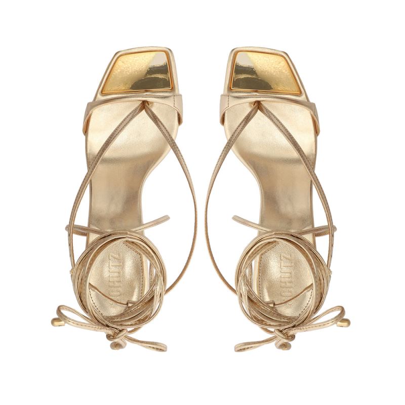 Schutz Vikki Lo Metallic δερματινα Sandal χρυσο χρωμα | 4BetoWy