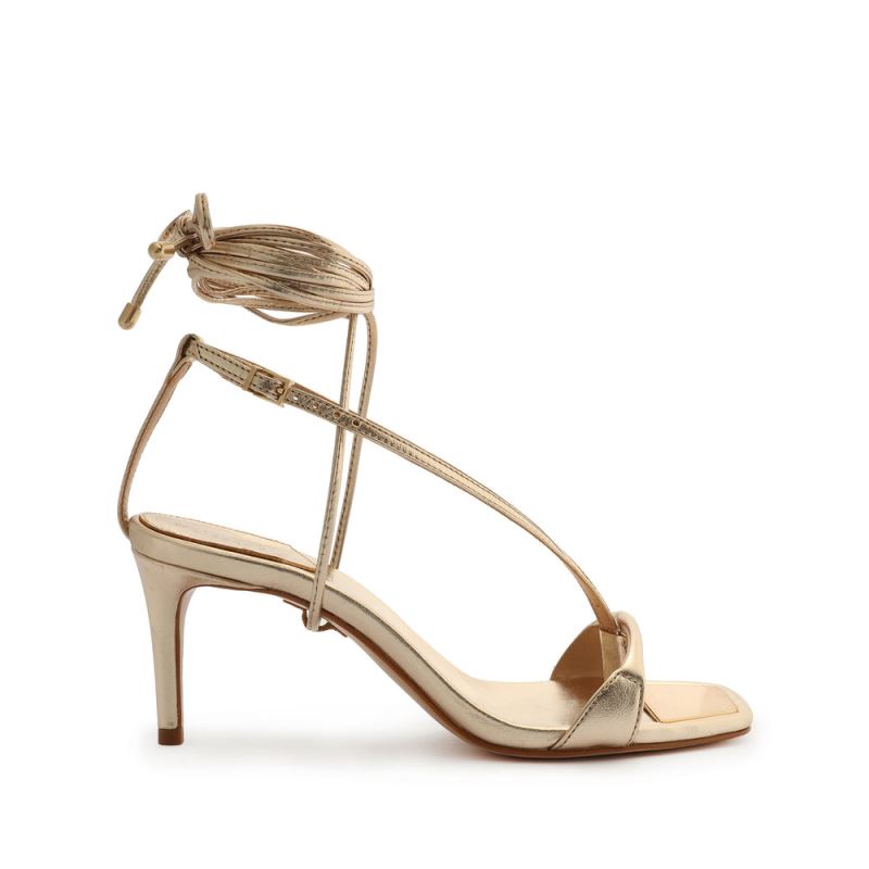 Schutz Vikki Lo Metallic δερματινα Sandal χρυσο χρωμα | 4BetoWy