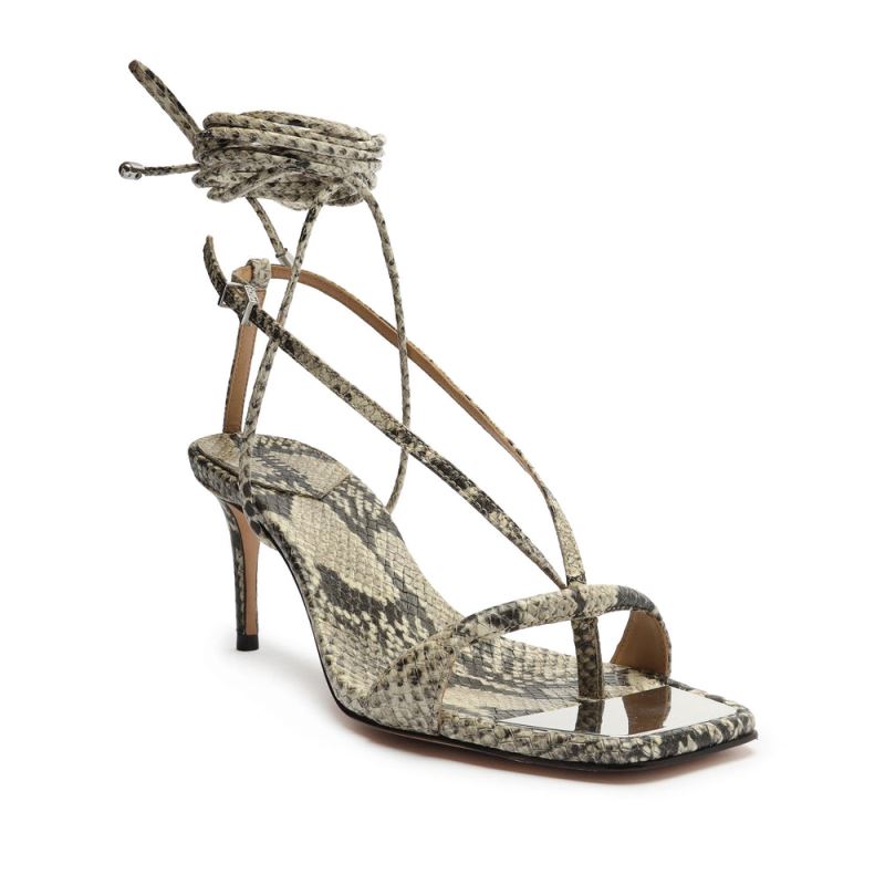 Schutz Vikki Lo Snake-Embossed δερματινα Sandal Μπεζ Snakeskin | jAfgtX6