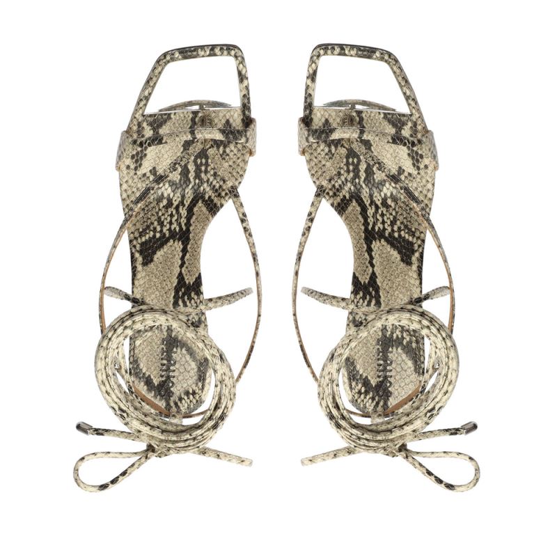 Schutz Vikki Lo Snake-Embossed δερματινα Sandal Μπεζ Snakeskin | jAfgtX6