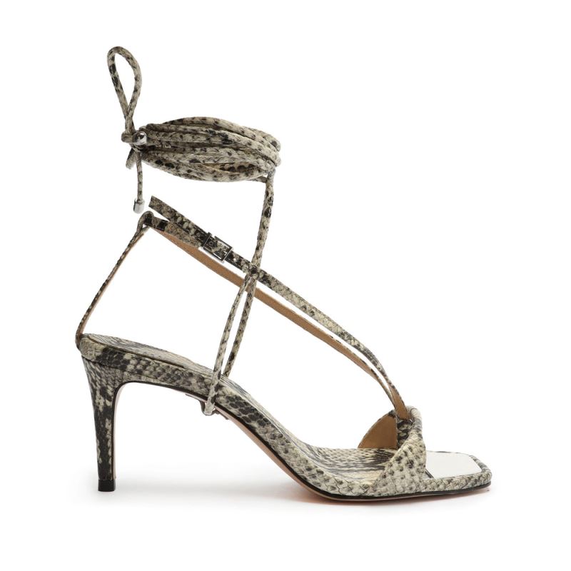 Schutz Vikki Lo Snake-Embossed δερματινα Sandal Μπεζ Snakeskin | jAfgtX6